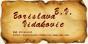 Borislava Vidaković vizit kartica